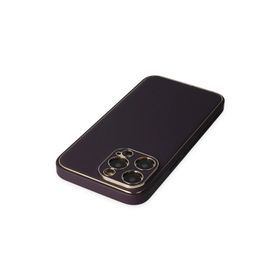 Newface iPhone 13 Pro Coco Deri Silikon Kapak Derin Mor Cep Telefonu Kılıfı