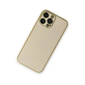 Newface iPhone 13 Pro Coco Deri Silikon Kapak Gold Cep Telefonu Kılıfı