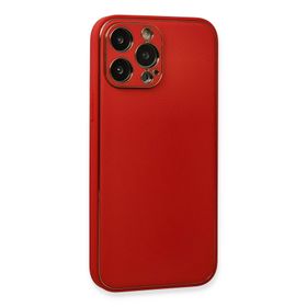 Newface iPhone 13 Pro Coco Deri Silikon Kapak Kırmızı Cep Telefonu Kılıfı