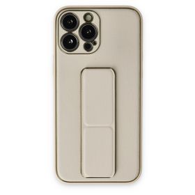 Newface iPhone 13 Pro Coco Deri Standlı Kapak Beyaz Kılıf
