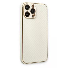 Newface iPhone 13 Pro Coco Karbon Silikon Beyaz Cep Telefonu Kılıfı