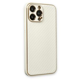 Newface iPhone 13 Pro Coco Karbon Silikon Beyaz Cep Telefonu Kılıfı