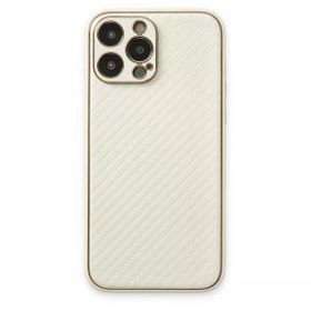Newface iPhone 13 Pro Coco Karbon Silikon Beyaz Cep Telefonu Kılıfı