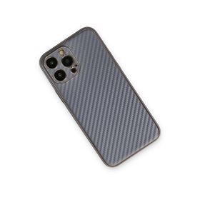 Newface iPhone 13 Pro Coco Karbon Silikon Gri Cep Telefonu Kılıfı