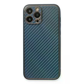 Newface iPhone 13 Pro Coco Karbon Silikon Mavi Cep Telefonu Kılıfı