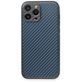 Newface iPhone 13 Pro Coco Karbon Silikon Mavi Cep Telefonu Kılıfı
