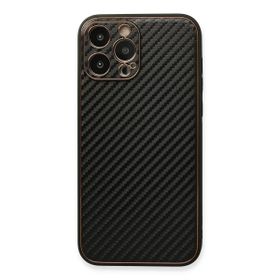 Newface iPhone 13 Pro Coco Karbon Silikon Siyah Cep Telefonu Kılıfı