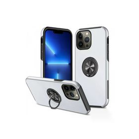 Newface iPhone 13 Pro Elit Yüzüklü Kapak Gümüş Cep Telefonu Kılıfı