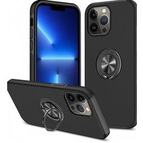 Newface iPhone 13 Pro Elit Yüzüklü Kapak Siyah Kılıf