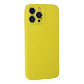 Newface iPhone 13 Pro Kılıf Nano içi Kadife Silikon Sarı Cep Telefonu Kılıfı