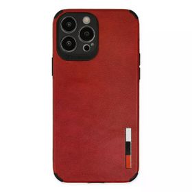 Newface iPhone 13 Pro Loop Deri Silikon Kırmızı Cep Telefonu Kılıfı