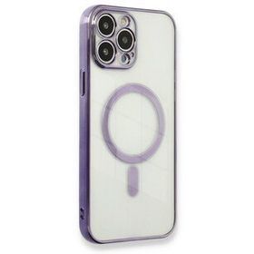 Newface iPhone 13 Pro Magneticsafe Lazer Silikon - Mor Kılıf