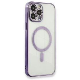 Newface iPhone 13 Pro Magneticsafe Lazer Silikon - Mor Kılıf
