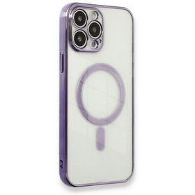 Newface iPhone 13 Pro Magneticsafe Lazer Silikon - Mor Kılıf