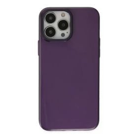 Newface iPhone 13 Pro Max Anka PC Sert Metal Kapak Mor Cep Telefonu Kılıfı