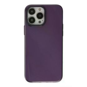 Newface iPhone 13 Pro Max Anka PC Sert Metal Kapak Mor Cep Telefonu Kılıfı