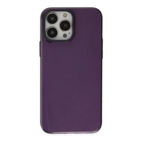 Newface iPhone 13 Pro Max Anka PC Sert Metal Kapak Mor Cep Telefonu Kılıfı
