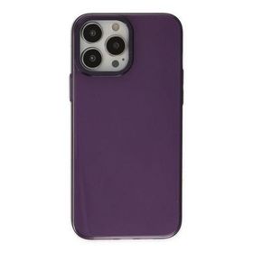 Newface iPhone 13 Pro Max Anka PC Sert Metal Kapak Mor Cep Telefonu Kılıfı