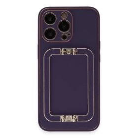 Newface iPhone 13 Pro Max Coco Elit Kapak Derin Mor Cep Telefonu Kılıfı