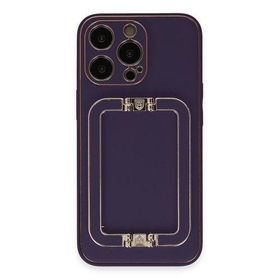 Newface iPhone 13 Pro Max Coco Elit Kapak Derin Mor Cep Telefonu Kılıfı