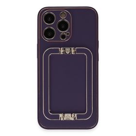 Newface iPhone 13 Pro Max Coco Elit Kapak Derin Mor Cep Telefonu Kılıfı