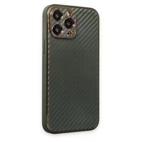 Newface iPhone 13 Pro Max Coco Karbon Silikon Füme Cep Telefonu Kılıfı