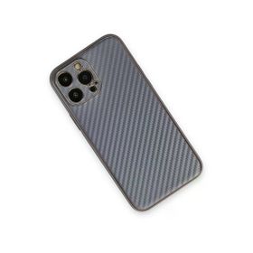 Newface iPhone 13 Pro Max Coco Karbon Silikon Gri Cep Telefonu Kılıfı