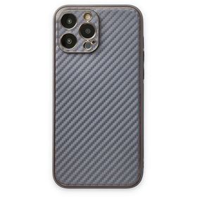 Newface iPhone 13 Pro Max Coco Karbon Silikon Gri Cep Telefonu Kılıfı