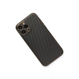 Newface iPhone 13 Pro Max Coco Karbon Silikon Siyah Cep Telefonu Kılıfı