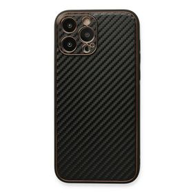 Newface iPhone 13 Pro Max Coco Karbon Silikon Siyah Cep Telefonu Kılıfı