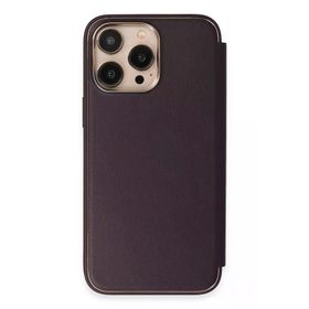 Newface iPhone 13 Pro Max Dolpin Kapaklı Derin Mor Kılıf