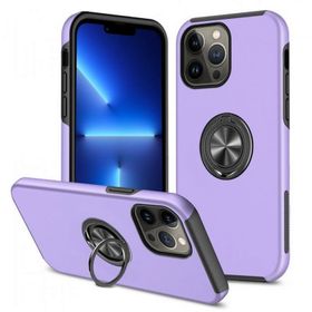 Newface iPhone 13 Pro Max Elit Yüzüklü Kapak Mor Kılıf