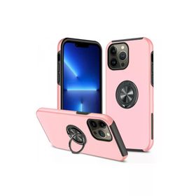 Newface iPhone 13 Pro Max Elit Yüzüklü Kapak Pembe Kılıf