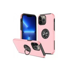 Newface iPhone 13 Pro Max Elit Yüzüklü Kapak Pembe Kılıf