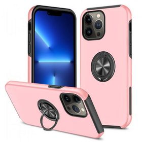Newface iPhone 13 Pro Max Elit Yüzüklü Kapak Pembe Kılıf
