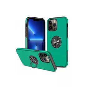 Newface iPhone 13 Pro Max Elit Yüzüklü Kapak Yeşil Cep Telefonu Kılıfı