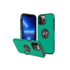 Newface iPhone 13 Pro Max Elit Yüzüklü Kapak Yeşil Cep Telefonu Kılıfı
