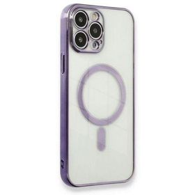 Newface iPhone 13 Pro Max Magneticsafe Lazer Silikon Mor Kılıf