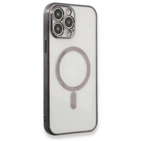Newface iPhone 13 Pro Max Magneticsafe Lazer Silikon Siyah Kılıf