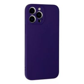 Newface iPhone 13 Pro Max Nano İçi Kadife Silikon Mor Kılıf
