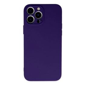 Newface iPhone 13 Pro Max Nano İçi Kadife Silikon Mor Kılıf