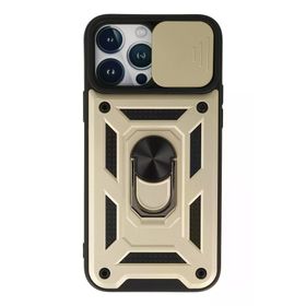 Newface iPhone 13 Pro Max Pars Lens Yüzüklü Silikon Gold Kılıf