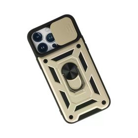 Newface iPhone 13 Pro Max Pars Lens Yüzüklü Silikon Gold Kılıf