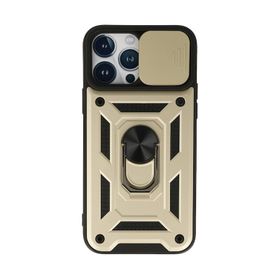 Newface iPhone 13 Pro Max Pars Lens Yüzüklü Silikon Gold Kılıf