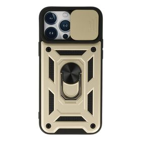 Newface iPhone 13 Pro Max Pars Lens Yüzüklü Silikon Gold Kılıf