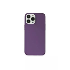 Newface iPhone 13 Pro Max PC Sert Şeffaf Kapak Mor Kılıf