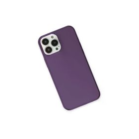 Newface iPhone 13 Pro Max PC Sert Şeffaf Kapak Mor Kılıf