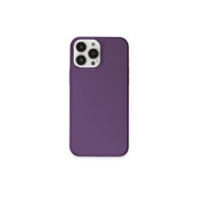 Newface iPhone 13 Pro Max PC Sert Şeffaf Kapak Mor Kılıf