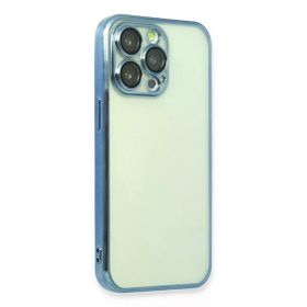 Newface iPhone 13 Pro Max Razer Lensli Silikon Mavi Kılıf