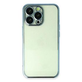 Newface iPhone 13 Pro Max Razer Lensli Silikon Mavi Kılıf